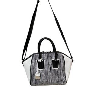 Ivanka Trump Black White Patterned Combo Crossbody Handbag NWOT